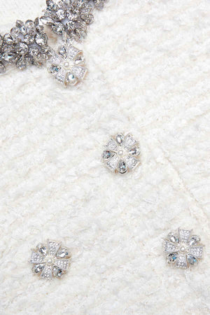 Cream textured knit mini dress