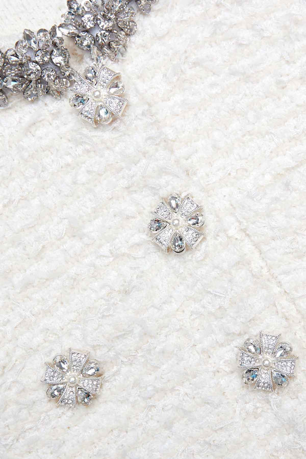 Cream textured knit mini dress