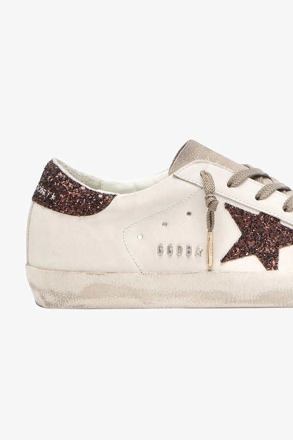 Super Star Leather Glitter Star And Heel Milk / Dove / Brown