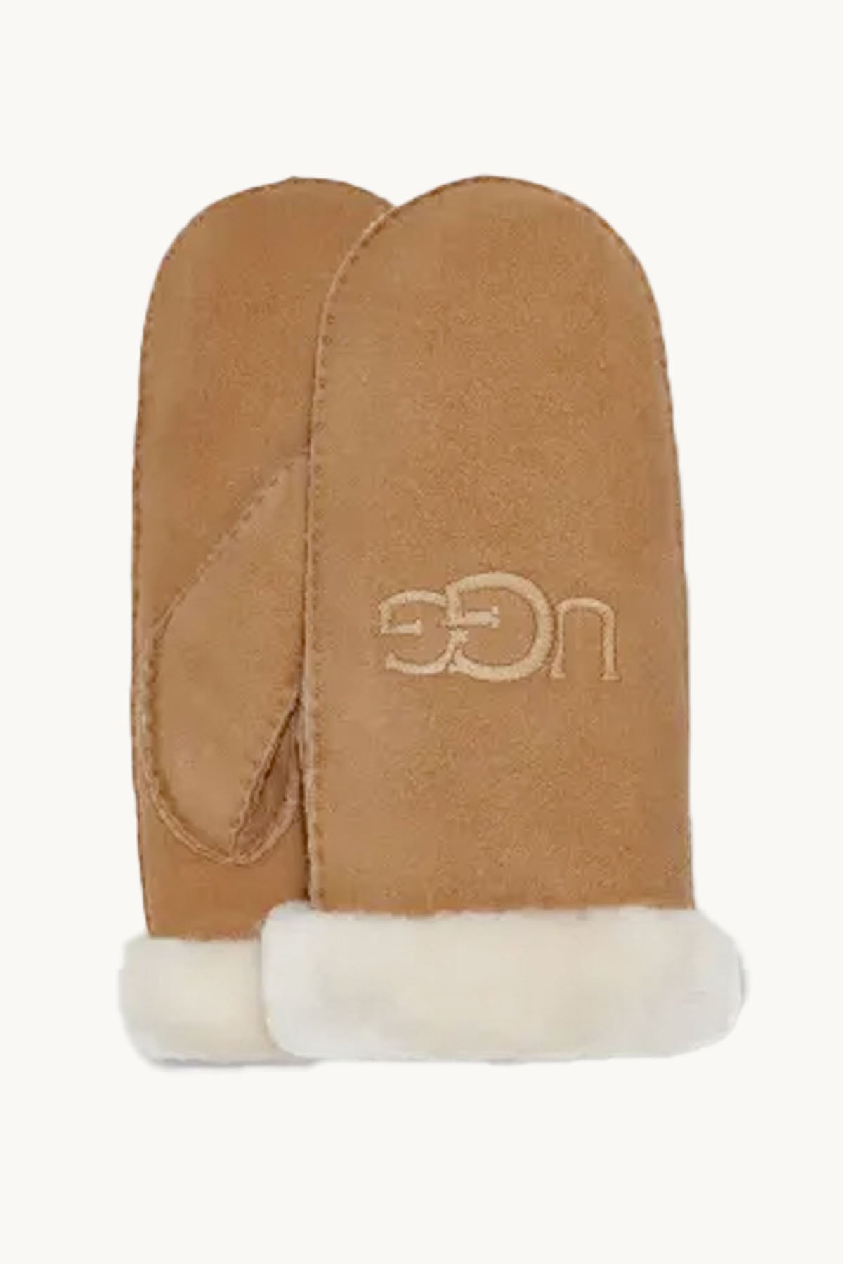 W Sheepskin Embroidered Mittens