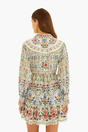 Stitched Garden Off-White Mini Dress