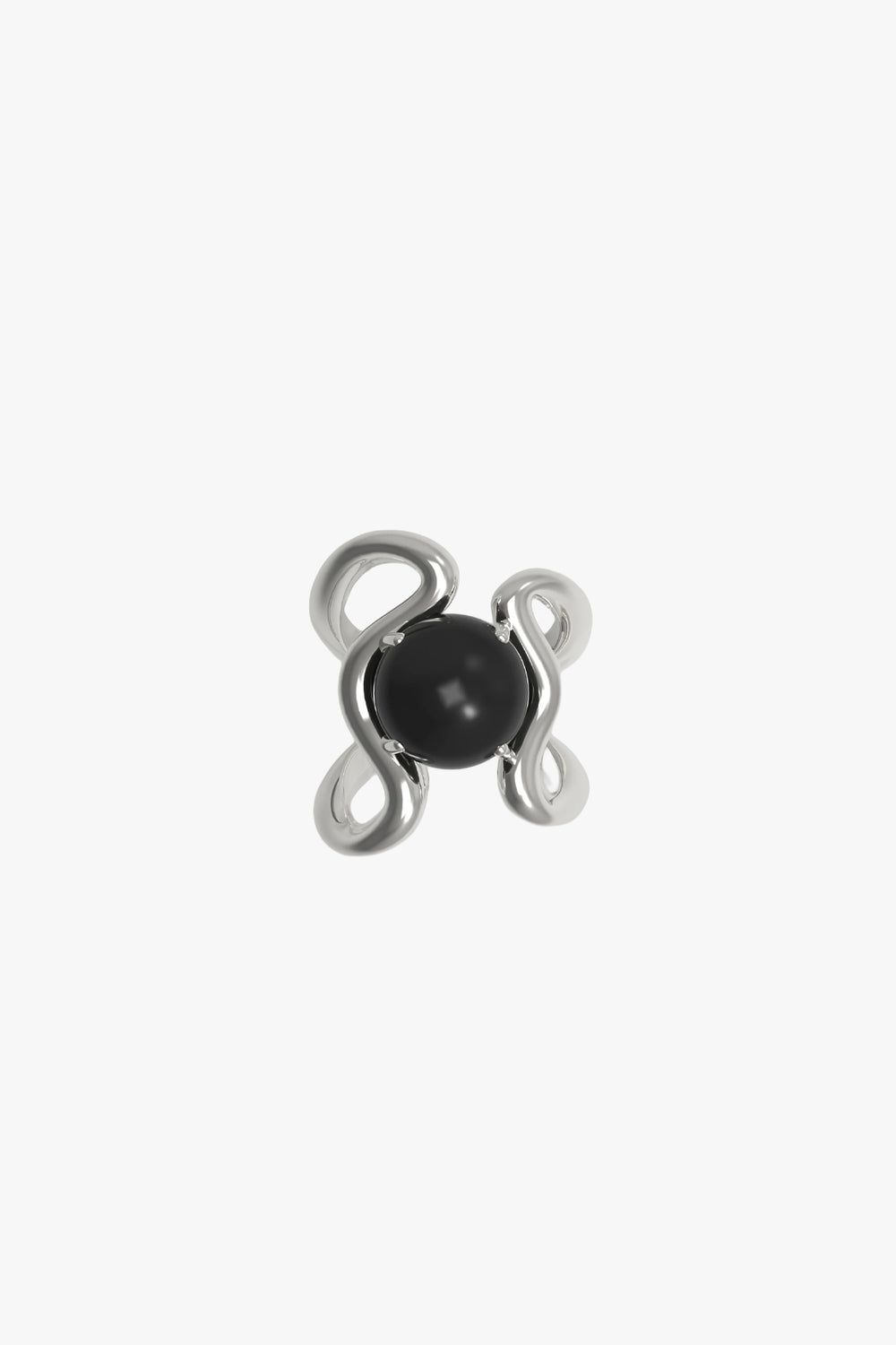 Reef Ring Onyx Silver