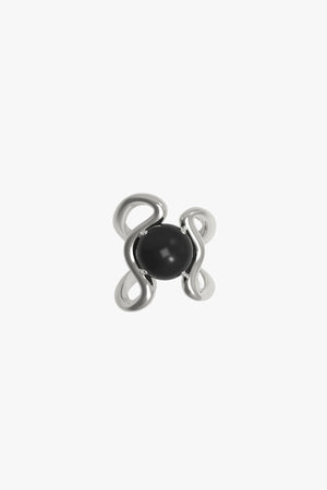 Reef Ring Onyx Silver