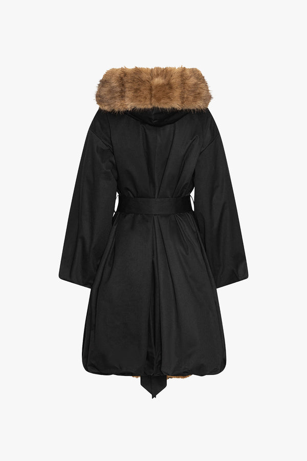 Faux Fur Collar Coat