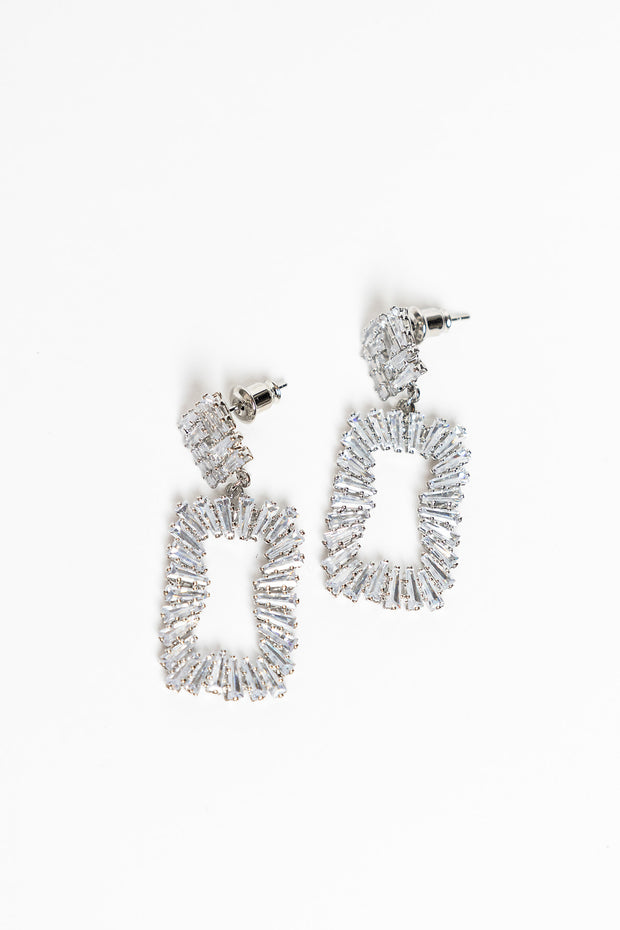 Diana Square Crystal Earrings