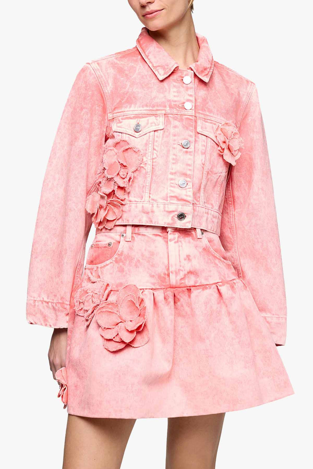 Overdyed Denim Cropped Jacket