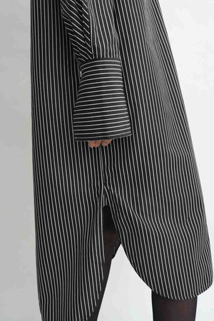 Striped Kimono-Sleeve Shirtdress