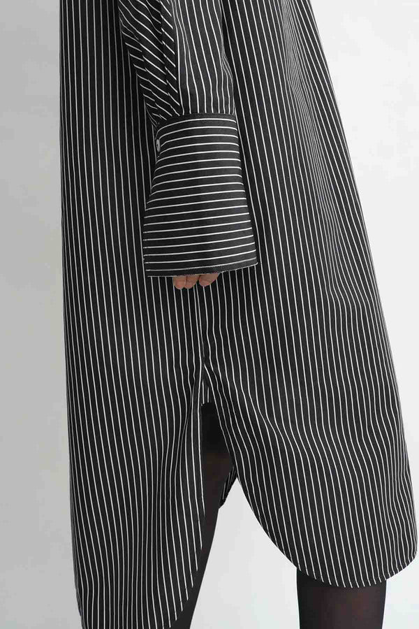 Striped Kimono-Sleeve Shirtdress