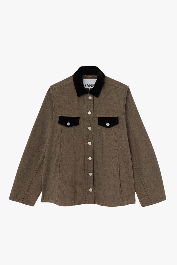 Neppy Denim A-Line Overshirt