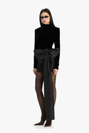 Velvet Bow Mini Dress