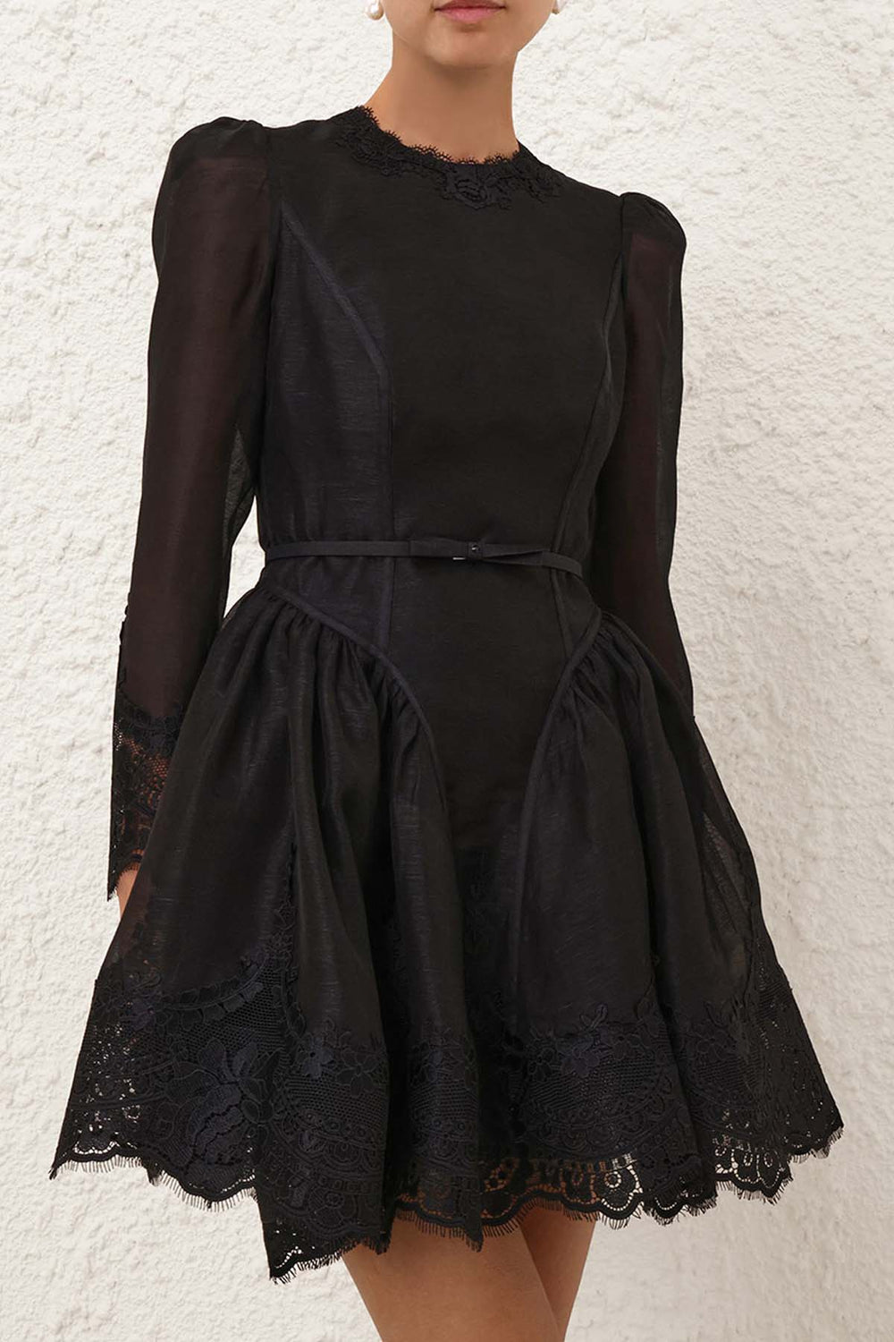 Hypnotic Lace Trim Mini Dress