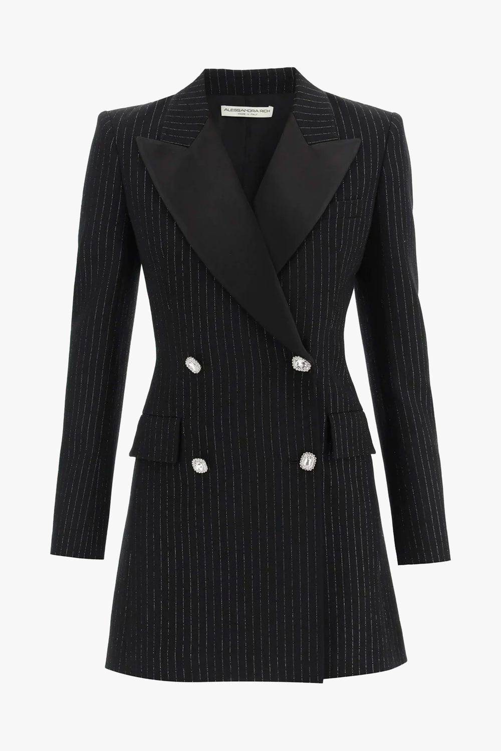 Light Wool Lurex Pinstripe Mini Dress