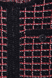 Black And Red Check Cardigan