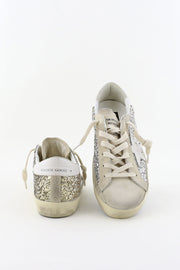 Super-Star Classic With List Glitter Upper Suede Toe And Tongue Leather Star And Heel