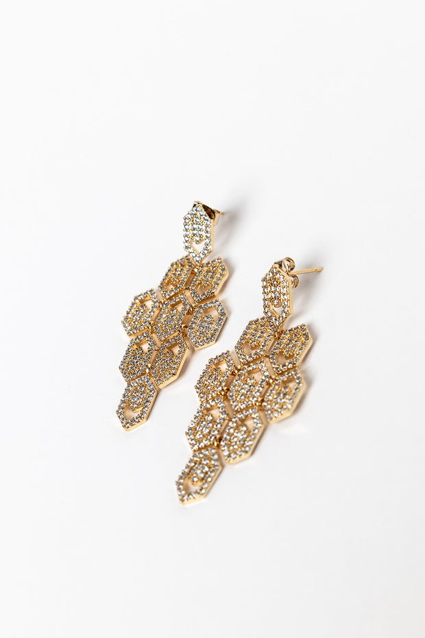 Diana Gold Embroidered Earrings