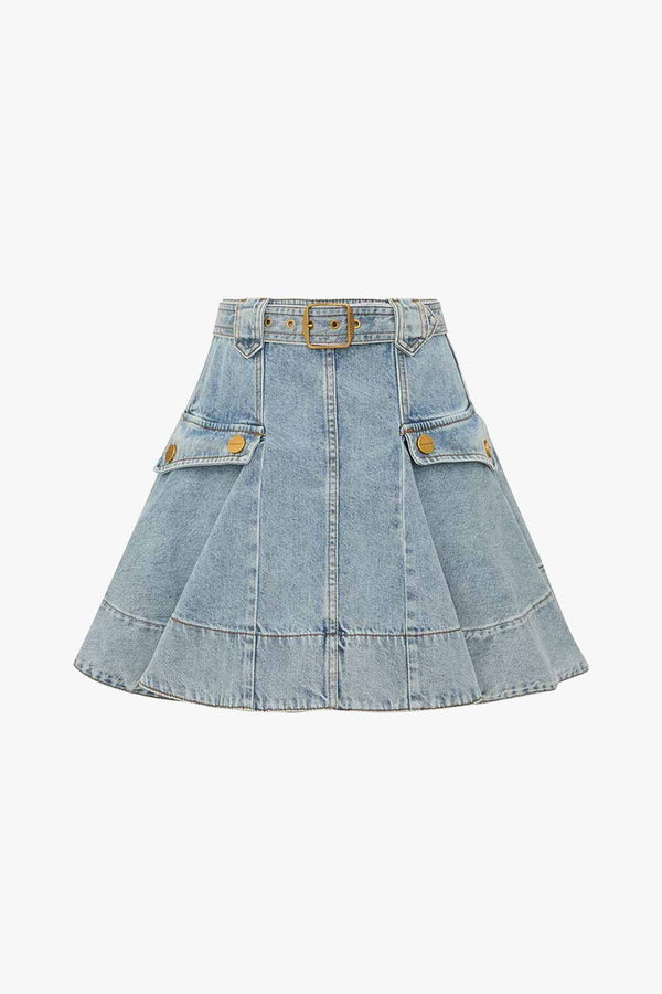Denim Utility Mini Skirt