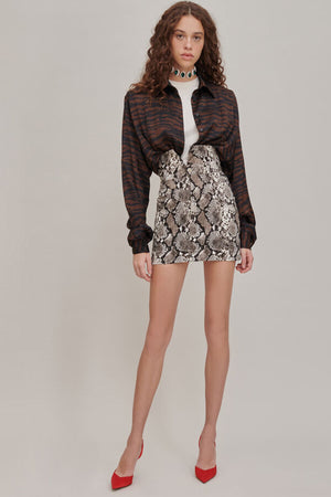 Virgi Python Printed Mini Skirt
