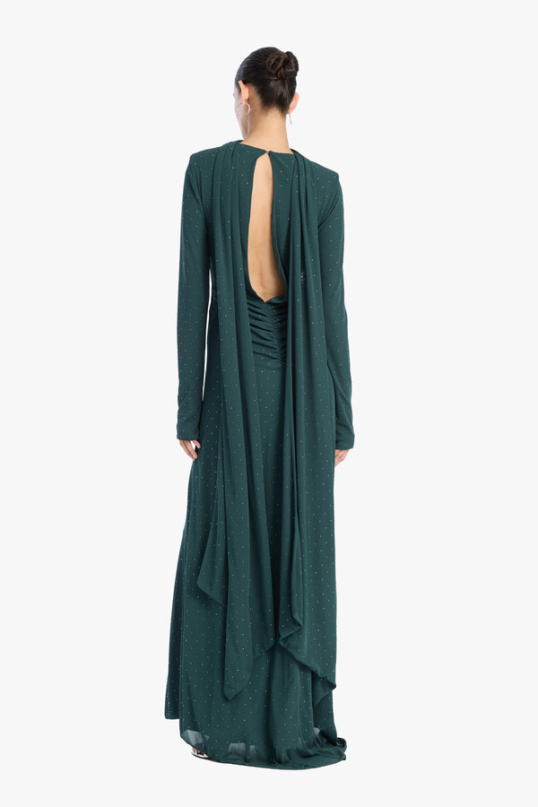 Mesh Scarf Maxi Dress