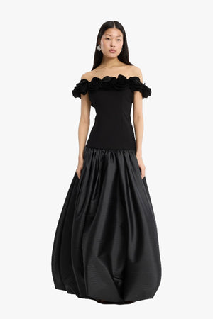 Crepe Flower Maxi Dress