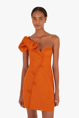 Orange Flower Mini Dress