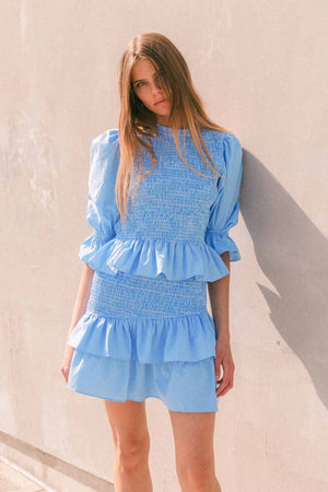 Long Sleeve Striped Smock Top