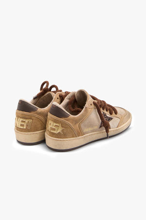 Ballstar Suede Upper Toe Tongue And Spur Glitter Star Leather Heel