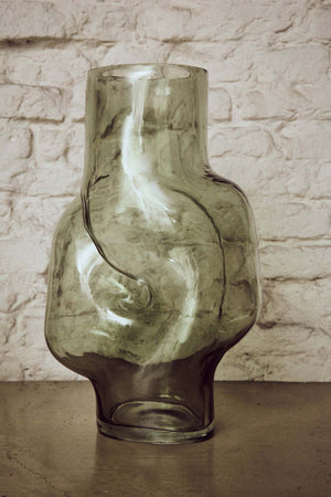 Gleam Glass High Vase Olive