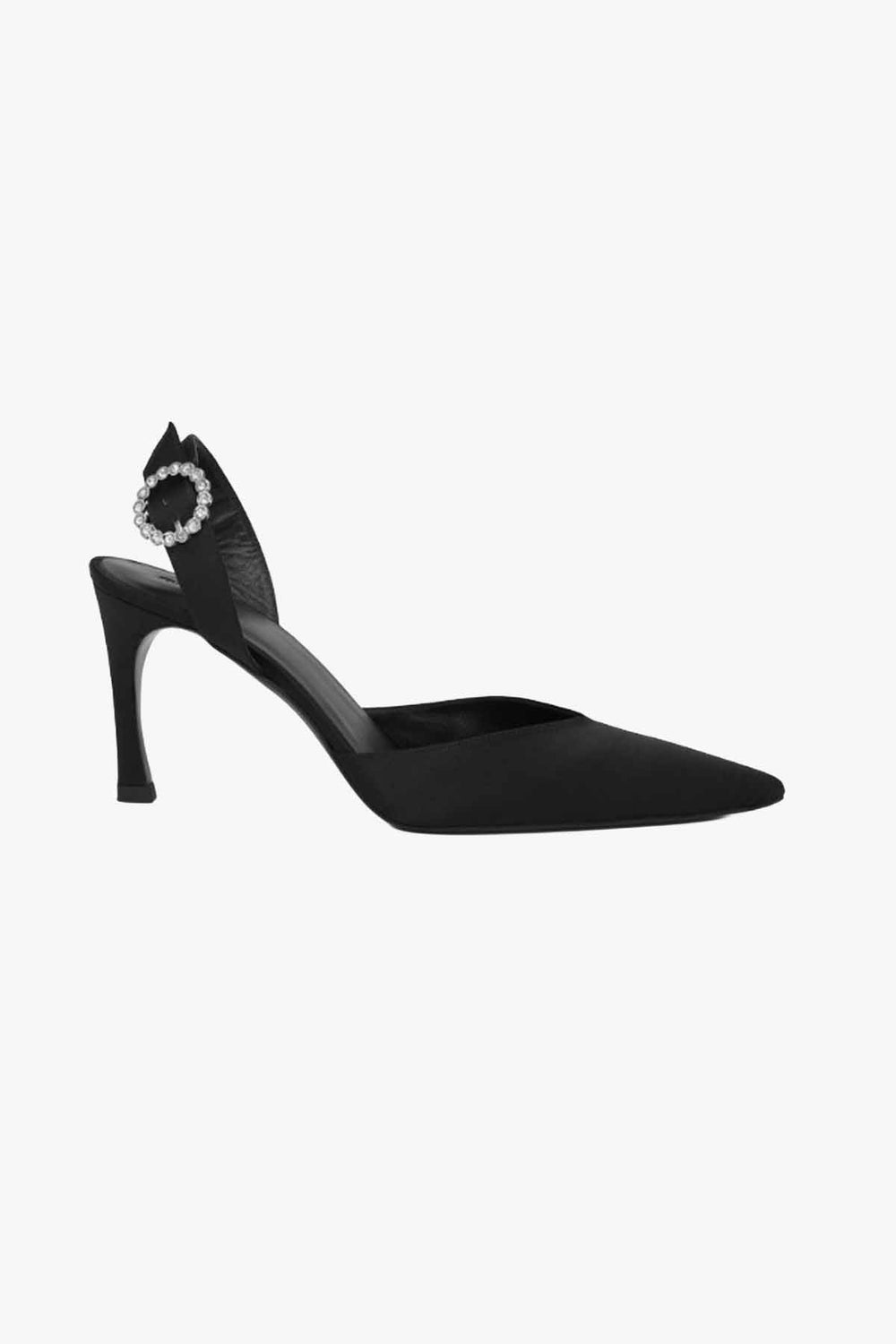 Slingback High Heel Satin Mule