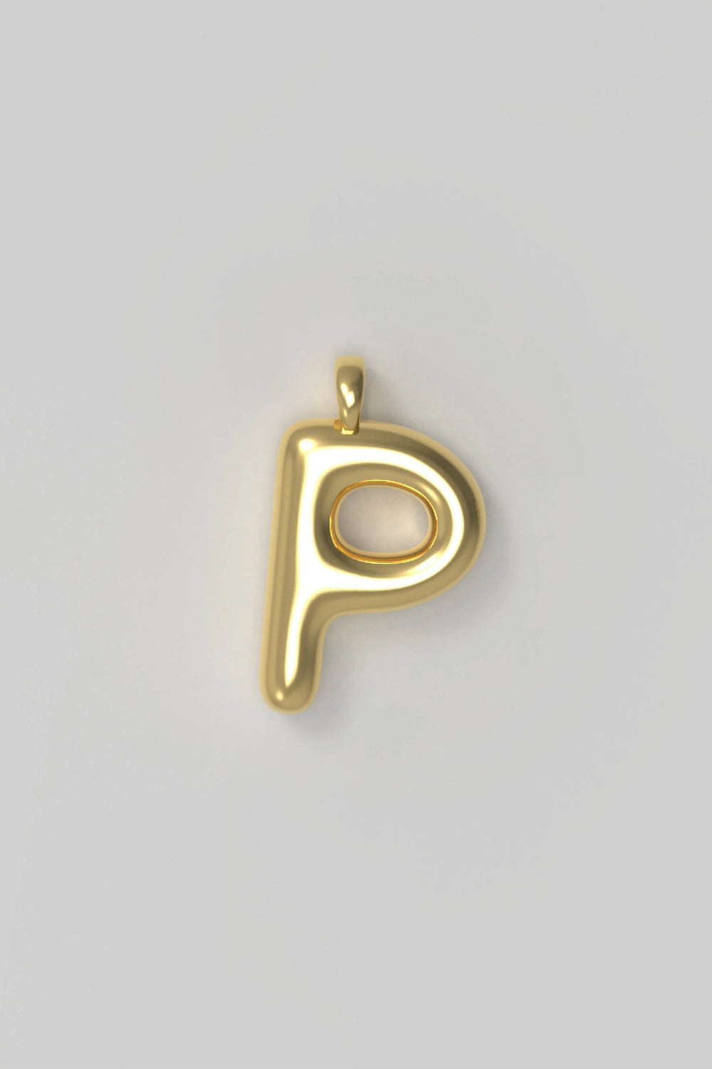 Letter charm Large P - gold plated