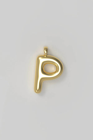 Letter charm Large P - gold plated