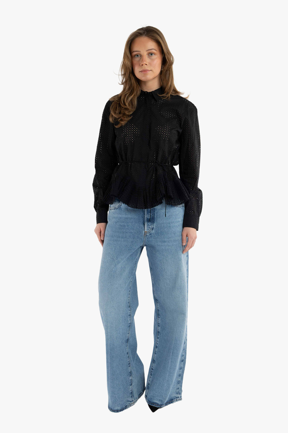 Kelila Ls Button Up Blouse W Belt