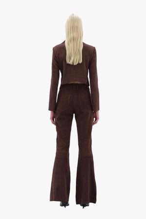 Flared Suede Pants