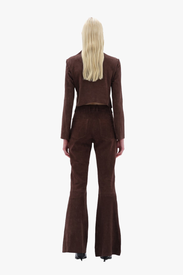 Flared Suede Pants