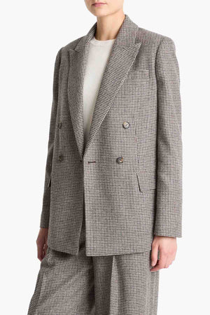 Houndstooth Double Breasted Blazer