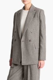 Houndstooth Double Breasted Blazer