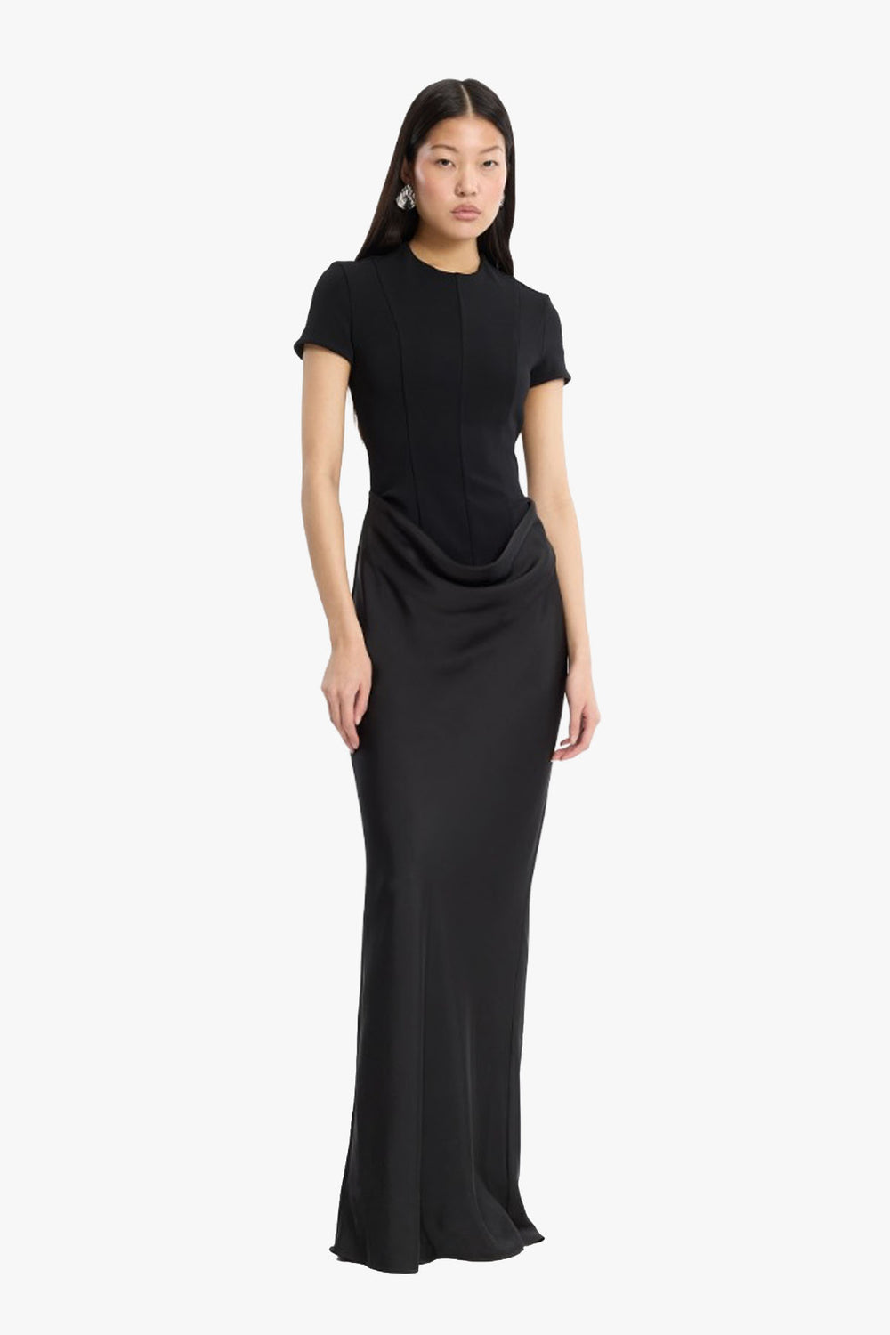 Capsleeve Draped Maxi