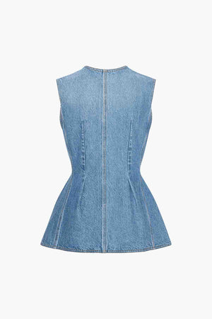 Flared Denim Top