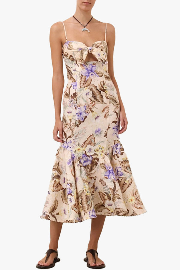 Coco Tie Front Midi Dress