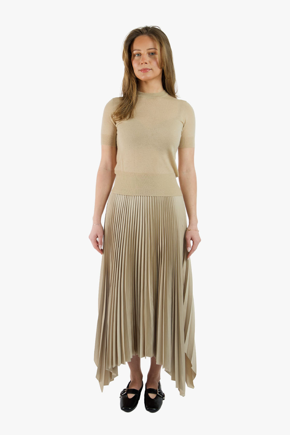 Ade Skirt Knit Weave Plisse