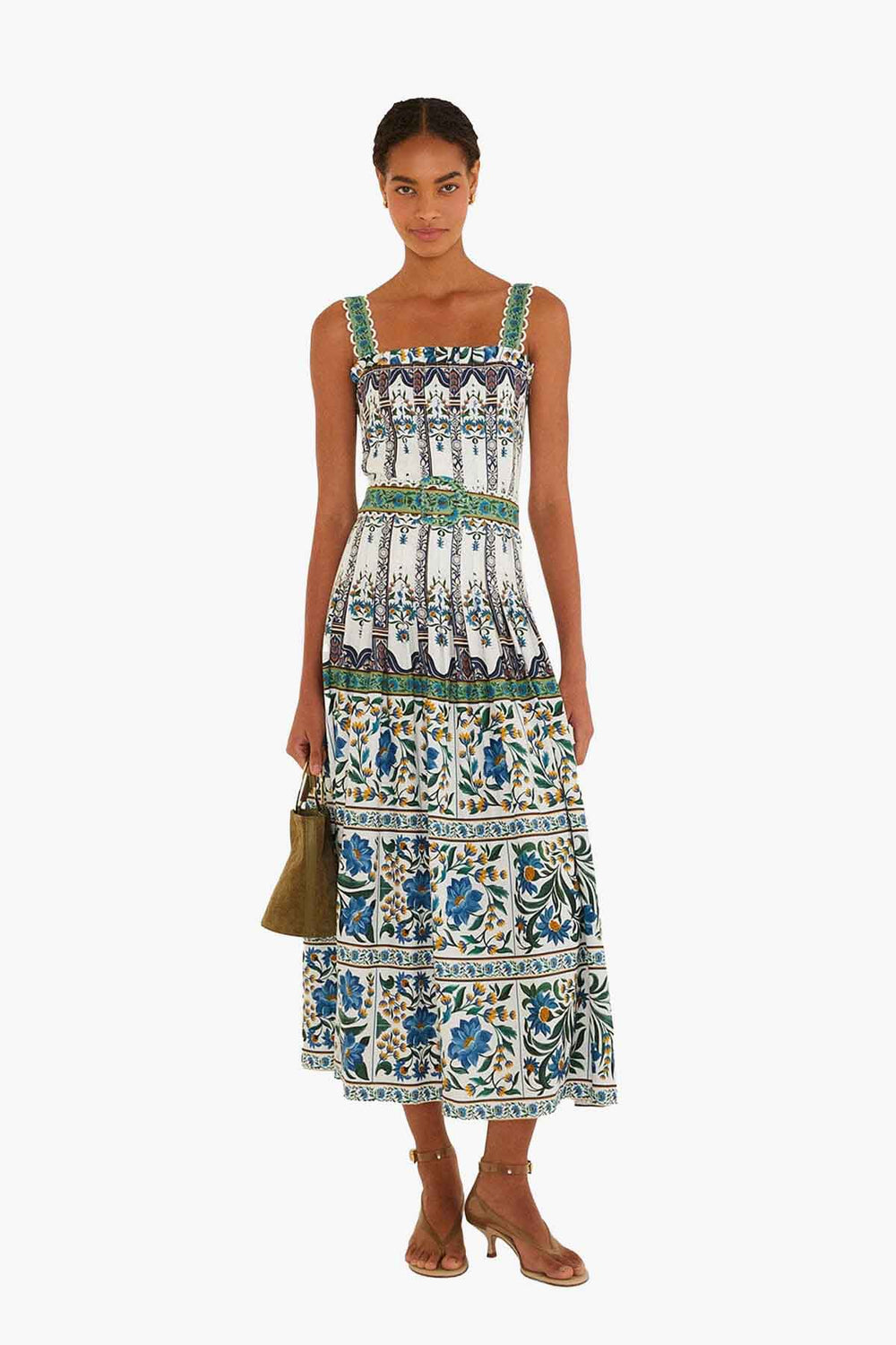 Manoela Off-White Sleeveless Belt Maxi Dress