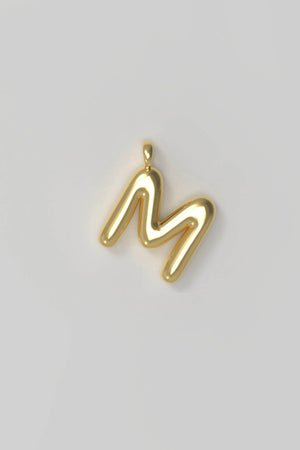 Letter charm Small M - Gold plated