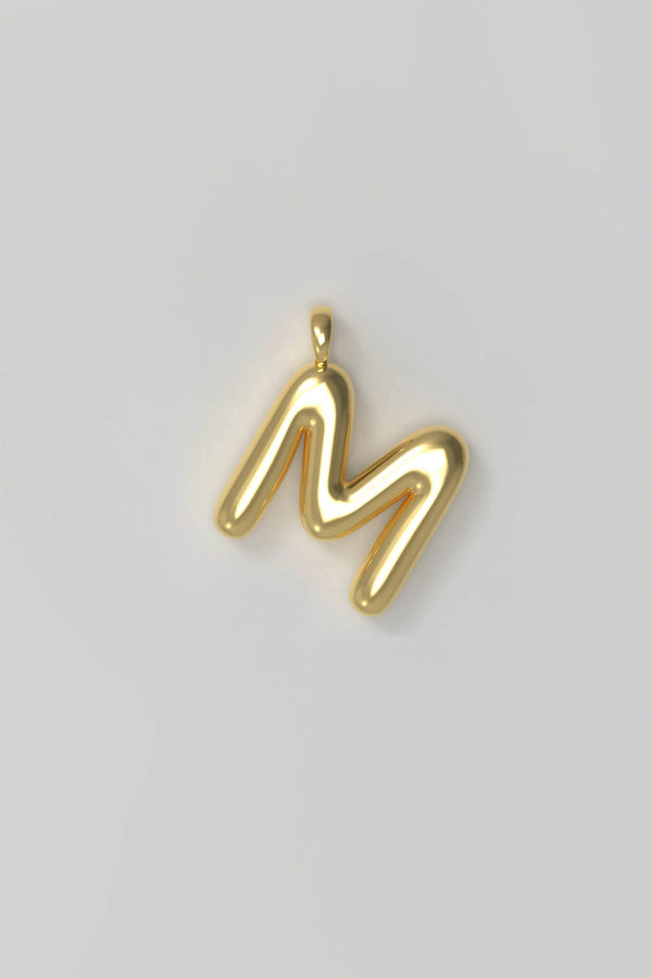 Letter charm Small M - Gold plated