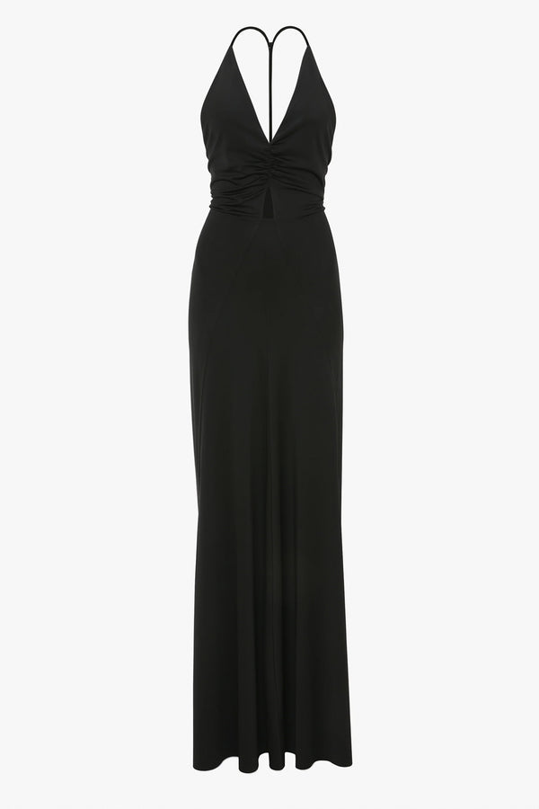 V-neck Ruched Cami Gown