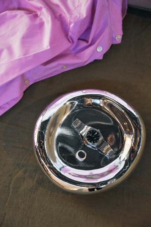 Gleam Glass Bowl Chrome