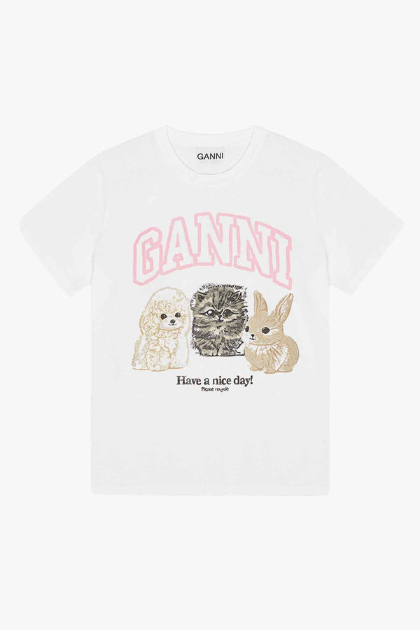 Basic Cotton Jersey Animals Relaxed T-shirt