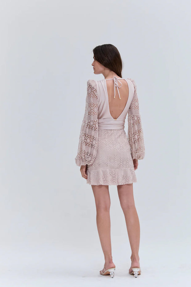 Seashell Lycra Long Sleeve Mini Dress