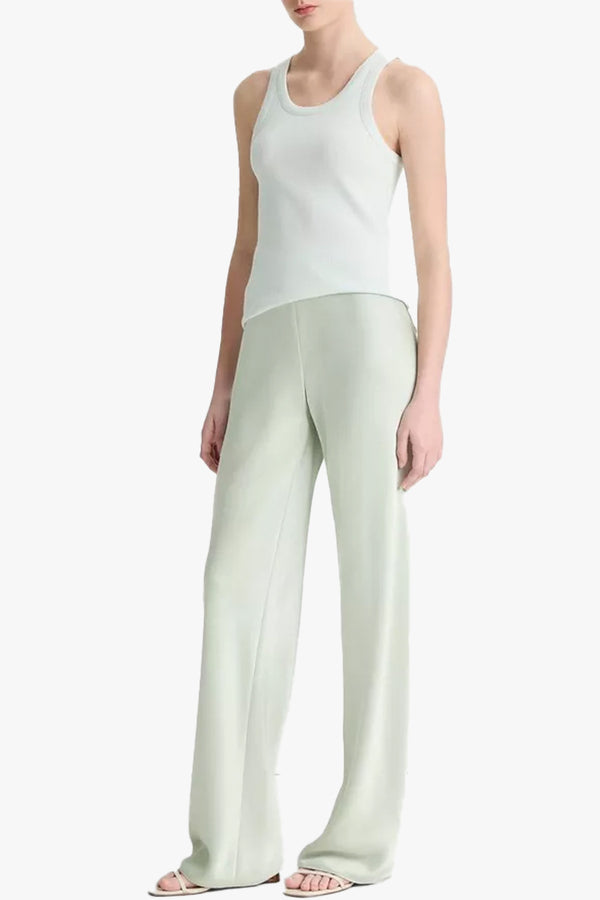 High Waist Fluid Satin Bias Pant