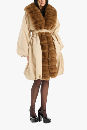Faux Fur Collar Coat
