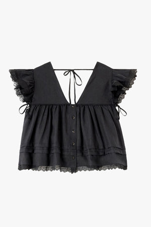 Light Linen Angel Sleeve Blouse