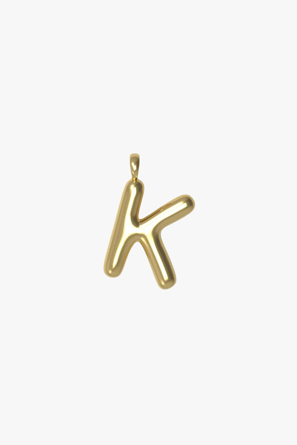 Letter charm Small K - Gold plated